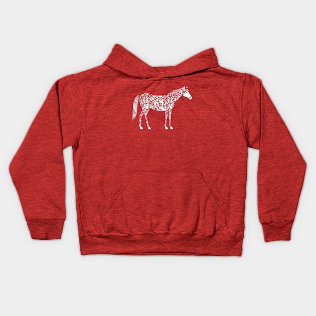 Horse with Roses Kids Hoodie by NicSquirrell